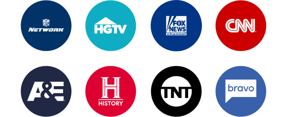 NFL Network, HGTV, Fox News, CNN, A&E, The HISTORY Channel, TNT, Bravo